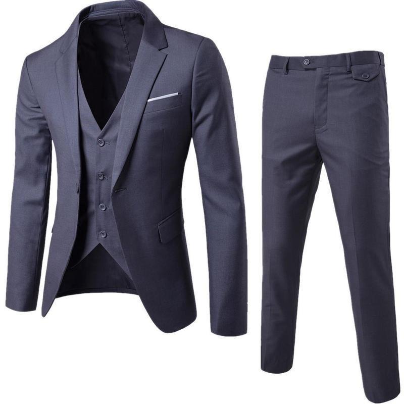 2024 Four Seasons Men's Business Casual Suit Three-Piece Set Groom Best Man Men's Wedding Suit