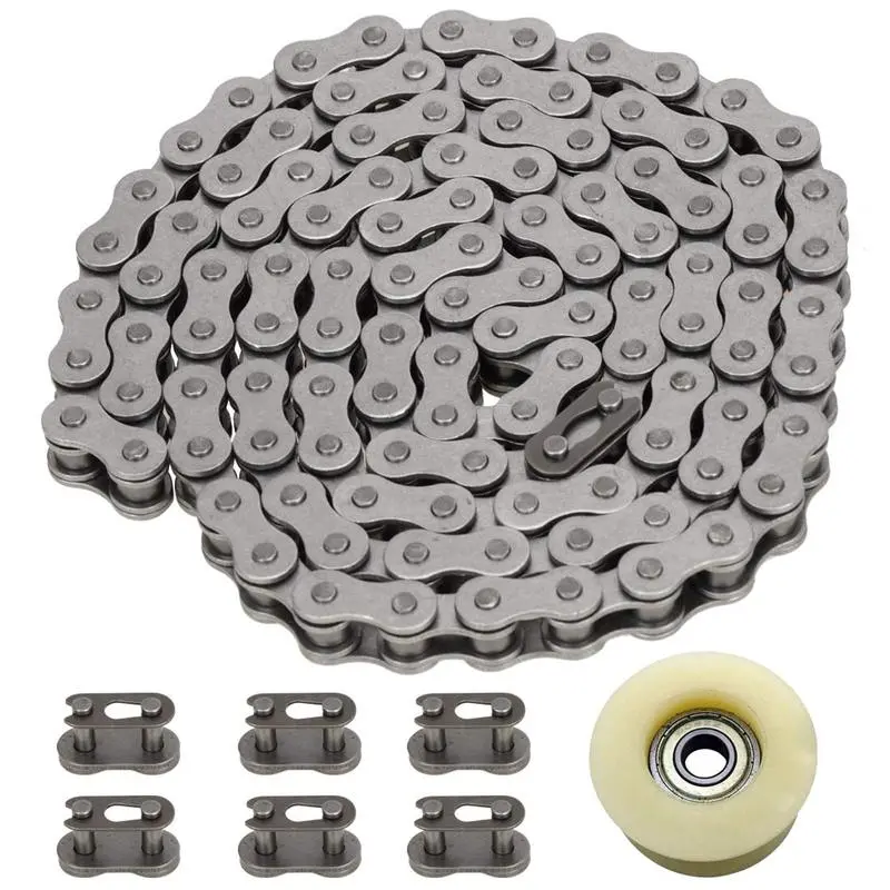 Outdoor sports 415 Chain 110L Links Compatible with 2 Stroke 49cc 60cc 66cc 80cc Engine Dirt Bike Motorized Bikes, Heavy Duty Chains Kit for Bicycle Motor Motorcycle with Master Link Chain Tensioner Parts