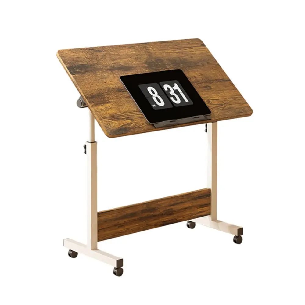 Garvee Small Standing Desk Adjustable Height, Mobile Stand Up Desk with Wheels, Portable Home Office Computer Workstations for Sitting And Standing Tiger Stripes 80x40