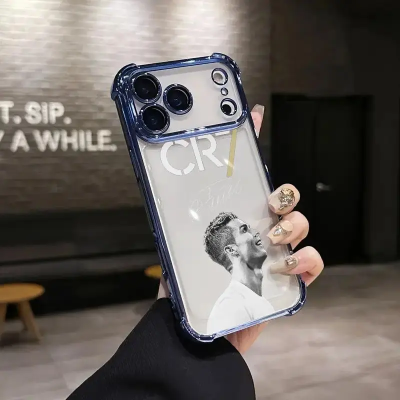 SU! CR7 Shadow Effect TPU Silicone Softshell Smartphone Protector Cover - Full Coverage, Airbag Anti-Drop, Shockproof, Colorful Cartoon Art, Personalized Animal Design for iPhone 17 Air,16-11 Pro Max Plus & Samsung S26-S22 Plus Ultra