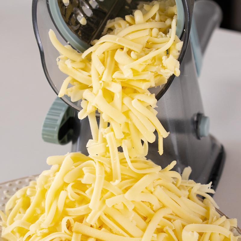Keouke Rotary Cheese Grater, 1-Count Manual Vegetable Chopper with 3 Replaceable Stainless Steel Cutting Blades, Vegetable Shredder and Slicer, Multifunctional Kitchen Utensil, Vegetable Slicer Dicer, Summer Gift #GLOBAL PICKS