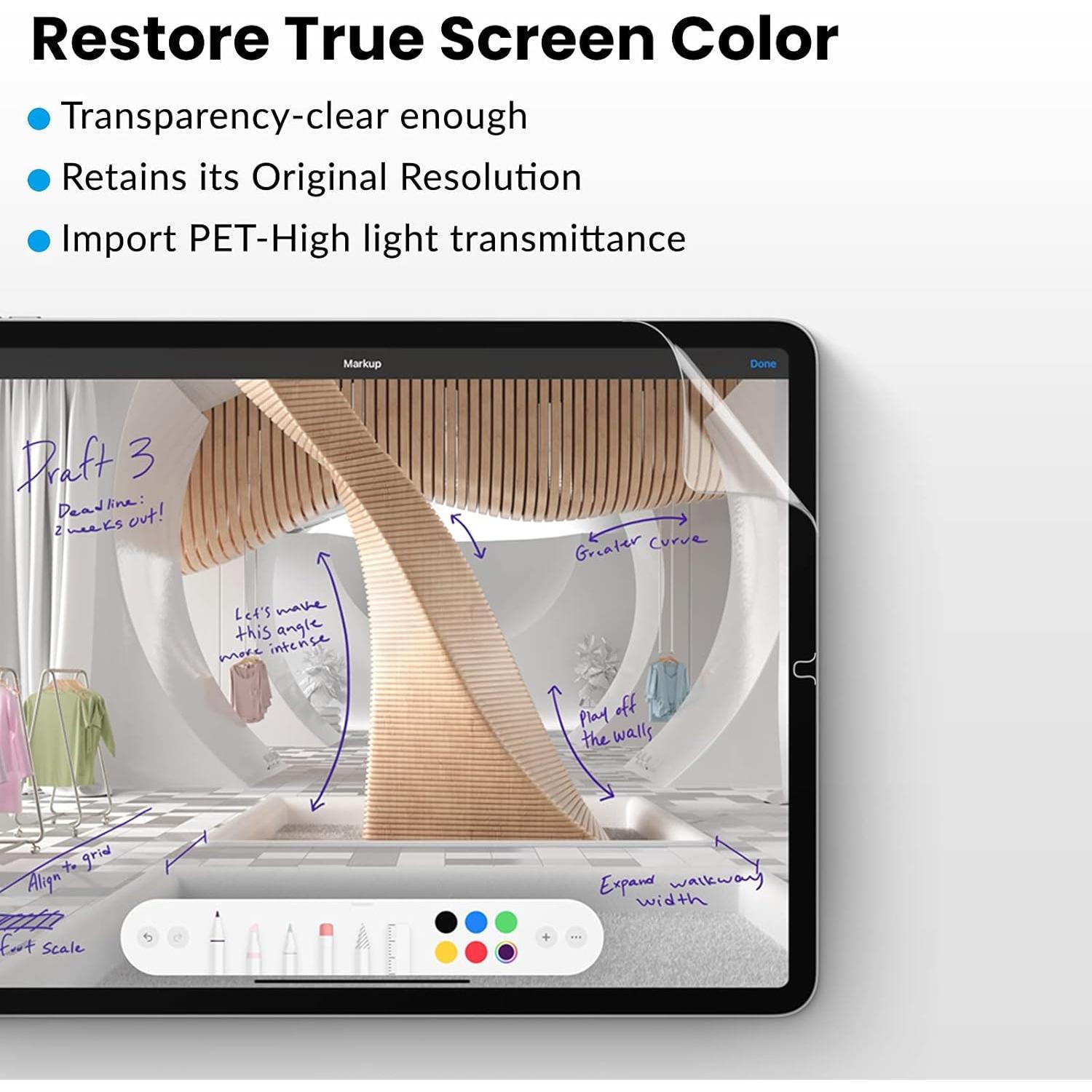 BASIC SUPPLY [2 PACK] Paper Screen Protector for iPad mini 7 (A17 Pro)/ iPad Mini 6 (2021, 8.3 inch), Matte PET Film for iPad Mini 6th Generation, Write and Draw Like on Paper, Anti-Glare Screen Protector