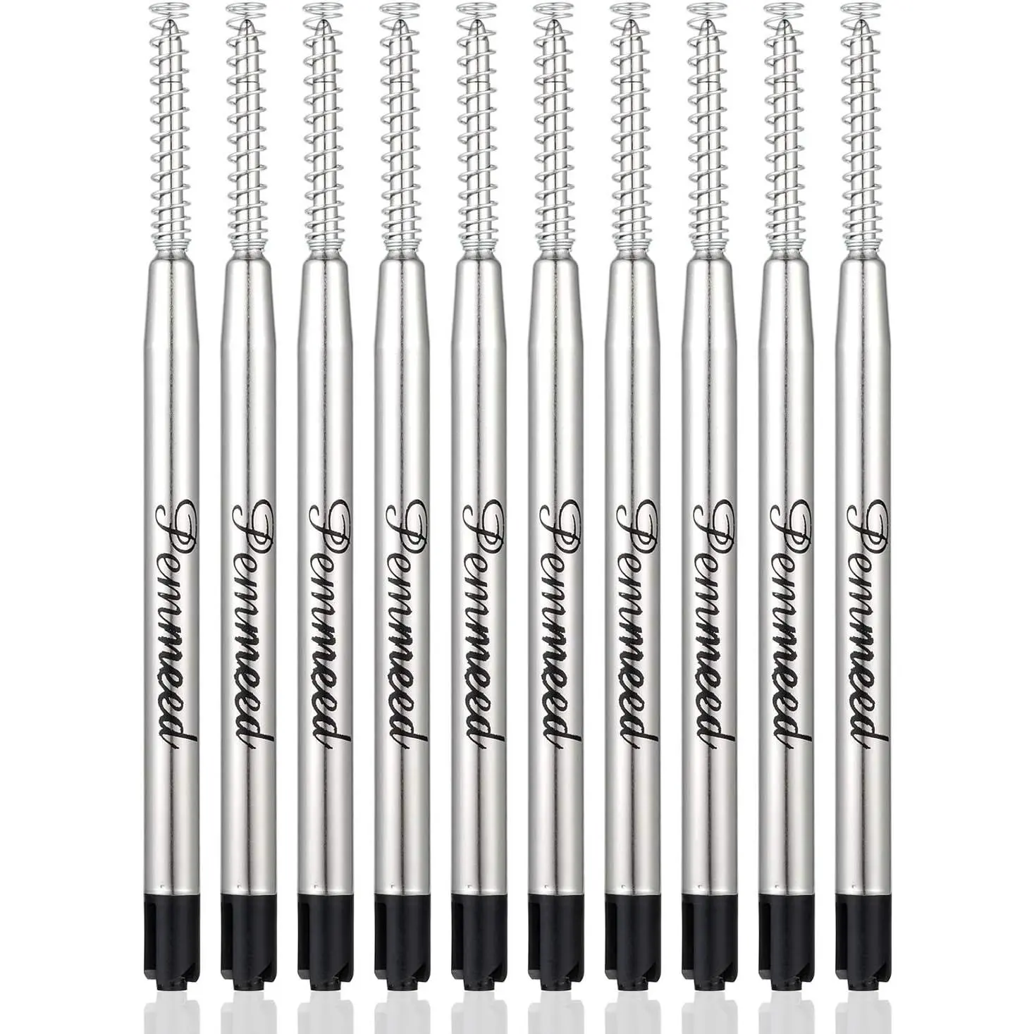 Ballpoint Pen Refills with Spring for  B5/B6/B8 Pen, Parker Waterman Compatible Ballpoint Pen Refills Twist Action Medium Point 1.0mm Pack of 10(Black Ink)