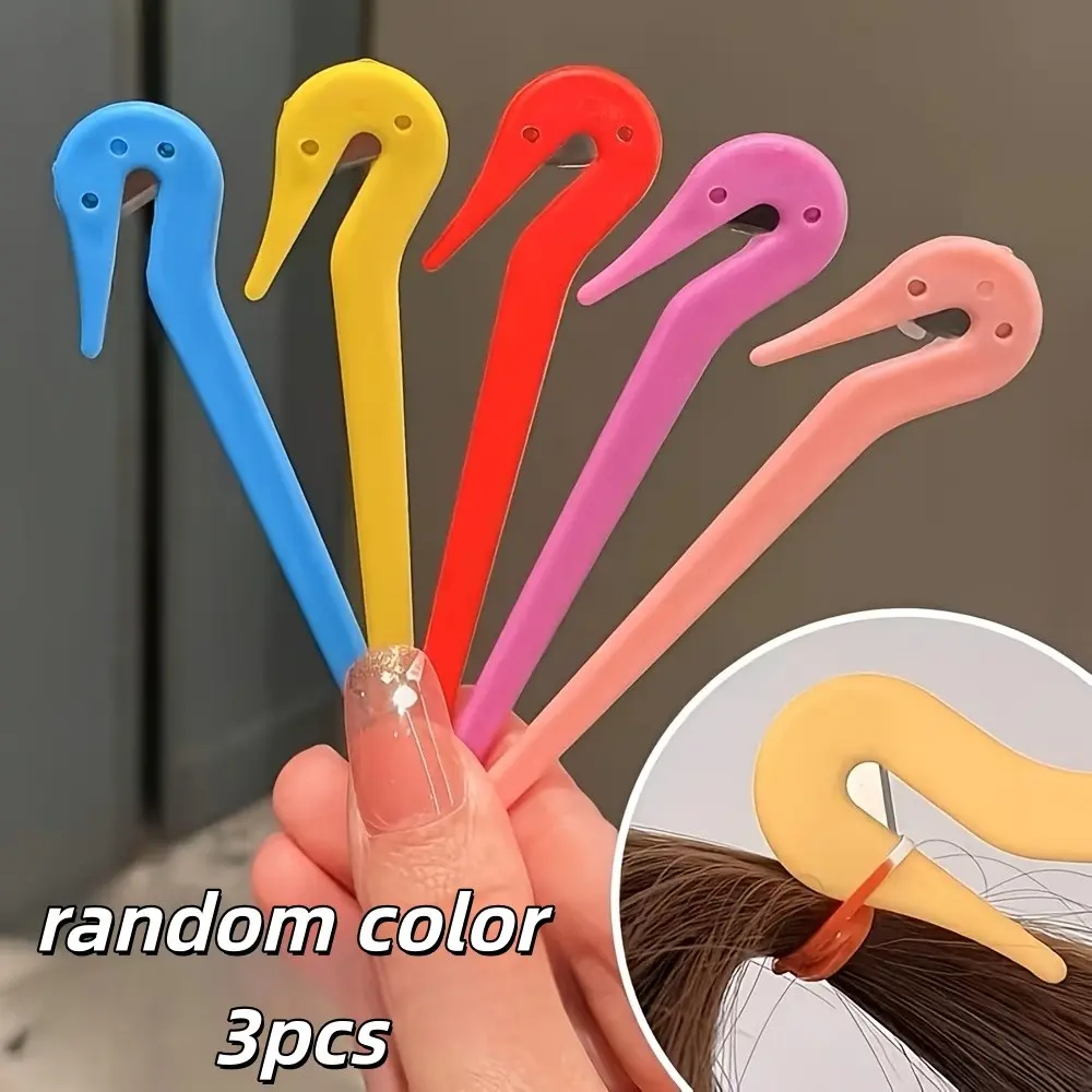 3pcs Hair Elastic Cutter, Abs Handle, Ergonomic Grip, Professional Tool for Salon/home, Braids, Bun, Ponytail, Precise Cutting
