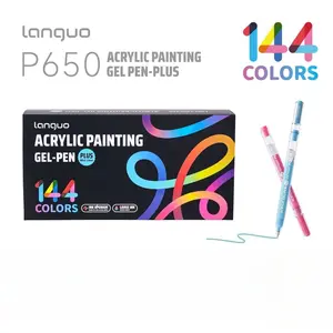 144 Acrylic Painting Pens Plus, Large Capacity Student Sketch Pencils, 1mm Marker, Smooth Ink, DIY Color Stacking Finger Paint Brushes