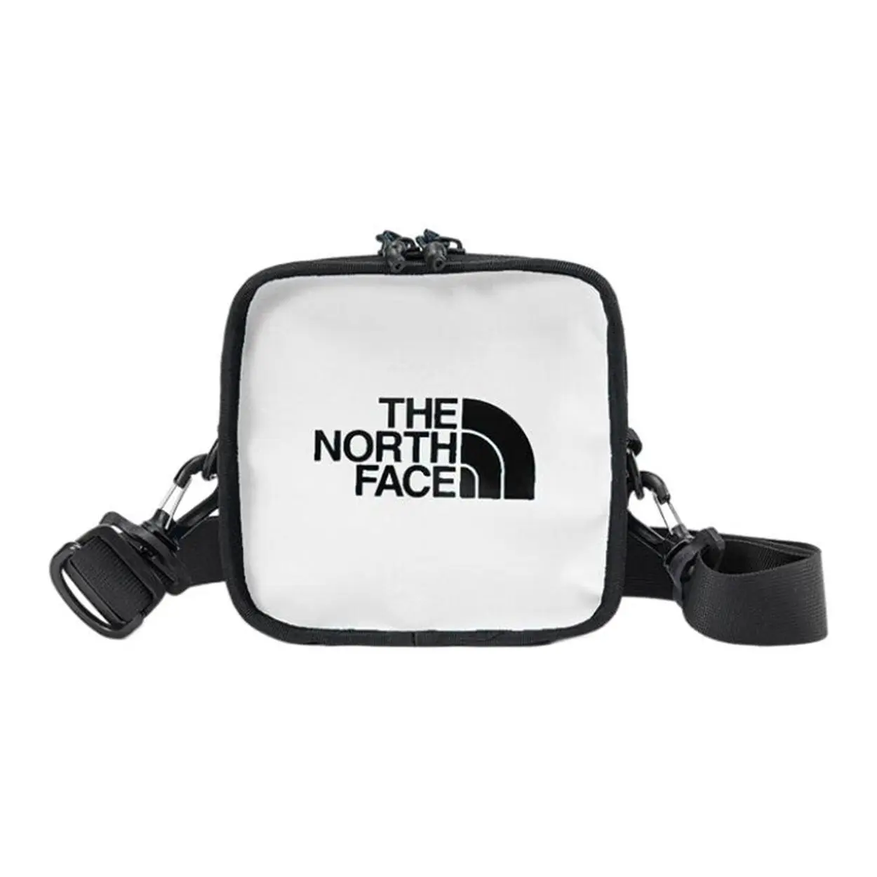 The North Face 2.5L Lightweight Logo Zip Crossbody Bag for Men and Women, Nylon, White