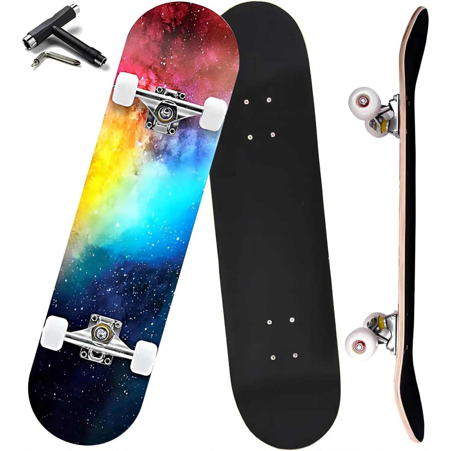 Beginner Skateboard 31*8 Inch 7-Layer Maple Double Kick Concave Board
