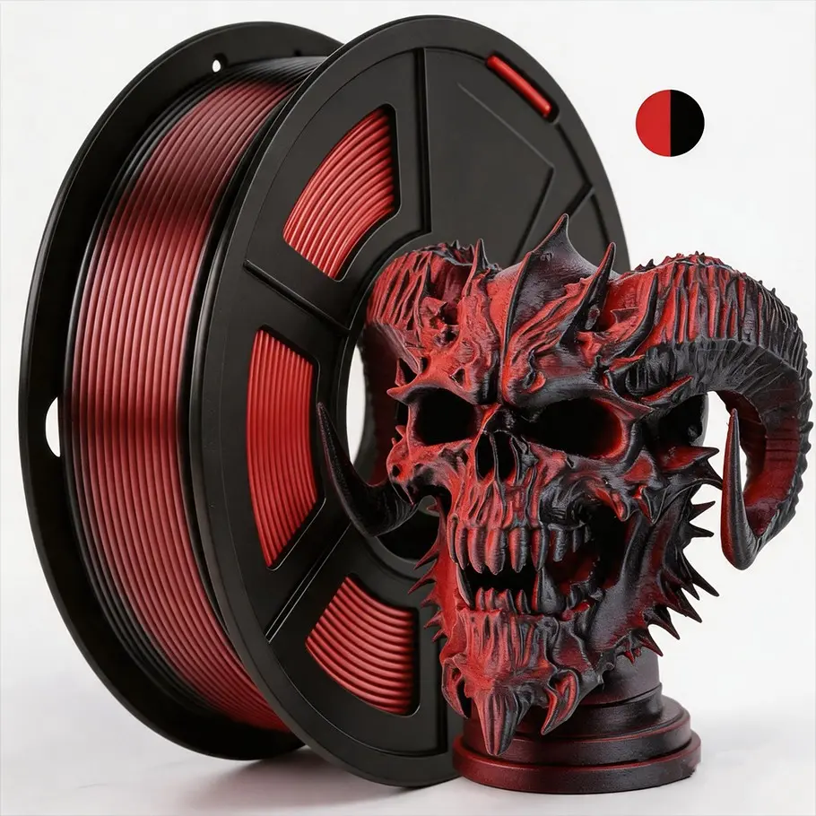 Dual Color Pla Filament 1.75mm, Matte Finish 3D Printer Pla Material, 250g Spool, Dimensional Accuracy +/- 0.02mm