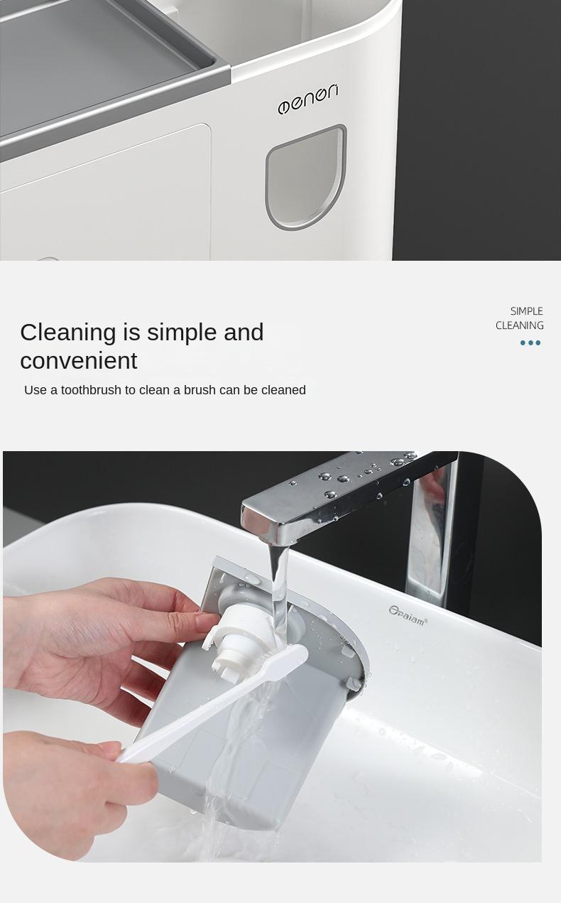 Creative toothbrush shelf, no punching, mouthwash, brushing cup, wall-mounted bathroom storage, automatic toothpaste squeezer toothbrush sterilizer