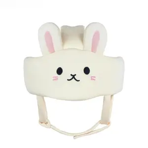 Cute Cartoon Rabbit Safety Helmet - Funny Bunny Hat, Bonnet with Bunny Ears, Adjustable Cap, Breathable Toddler Anti-Collision Head Guard, Portable Travel Safety Protective Gear