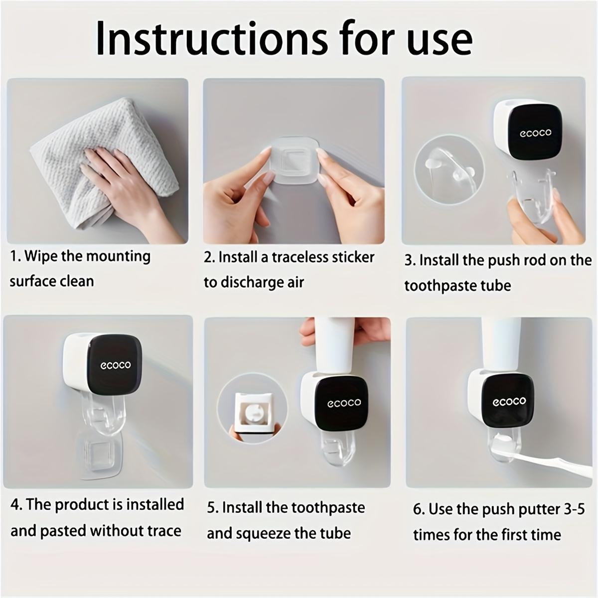 Mini Automatic Toothpaste Dispenser, Wall Mounted Waterproof Toothbrush Holder, Toothbrush Storage, No Power Needed, Space-Saving Bathroom Organizer