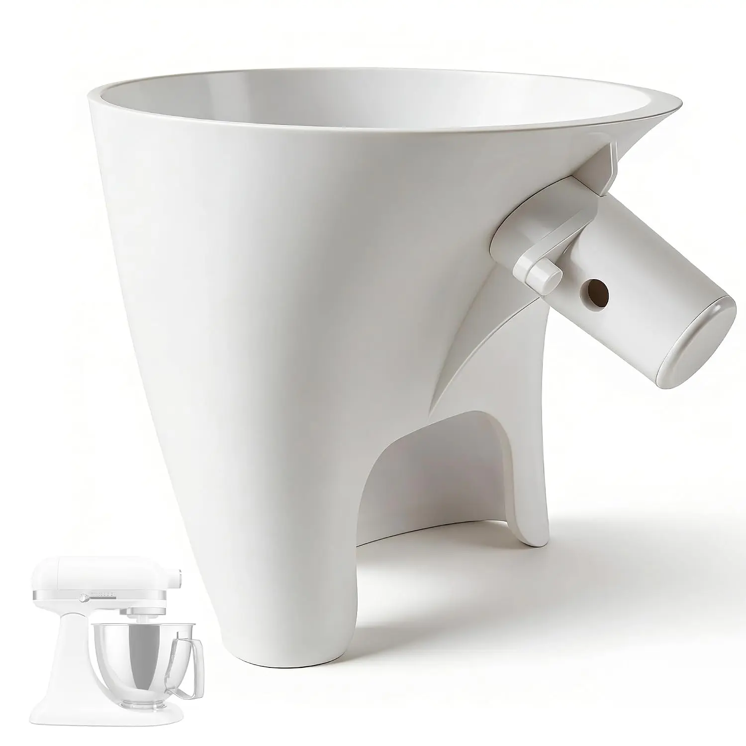 Flour Funnel Compatible with  Artisan KSM150 5-Qt Tilt- Mixer | Stand Mixer Attachment, Anti-Splash, Mess-Free Pouring