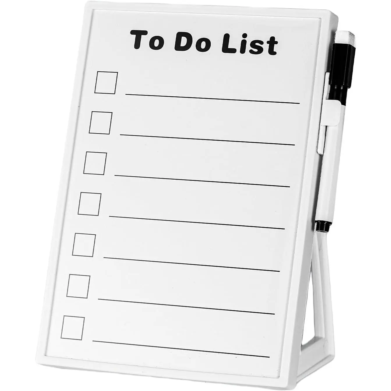 Desktop Dry Erase Board, Small Whiteboard with Stand, A5 Size 8.3 x 5.8 Inches with A Dry Erase Marker, Detachable Stand &  Card (A5)