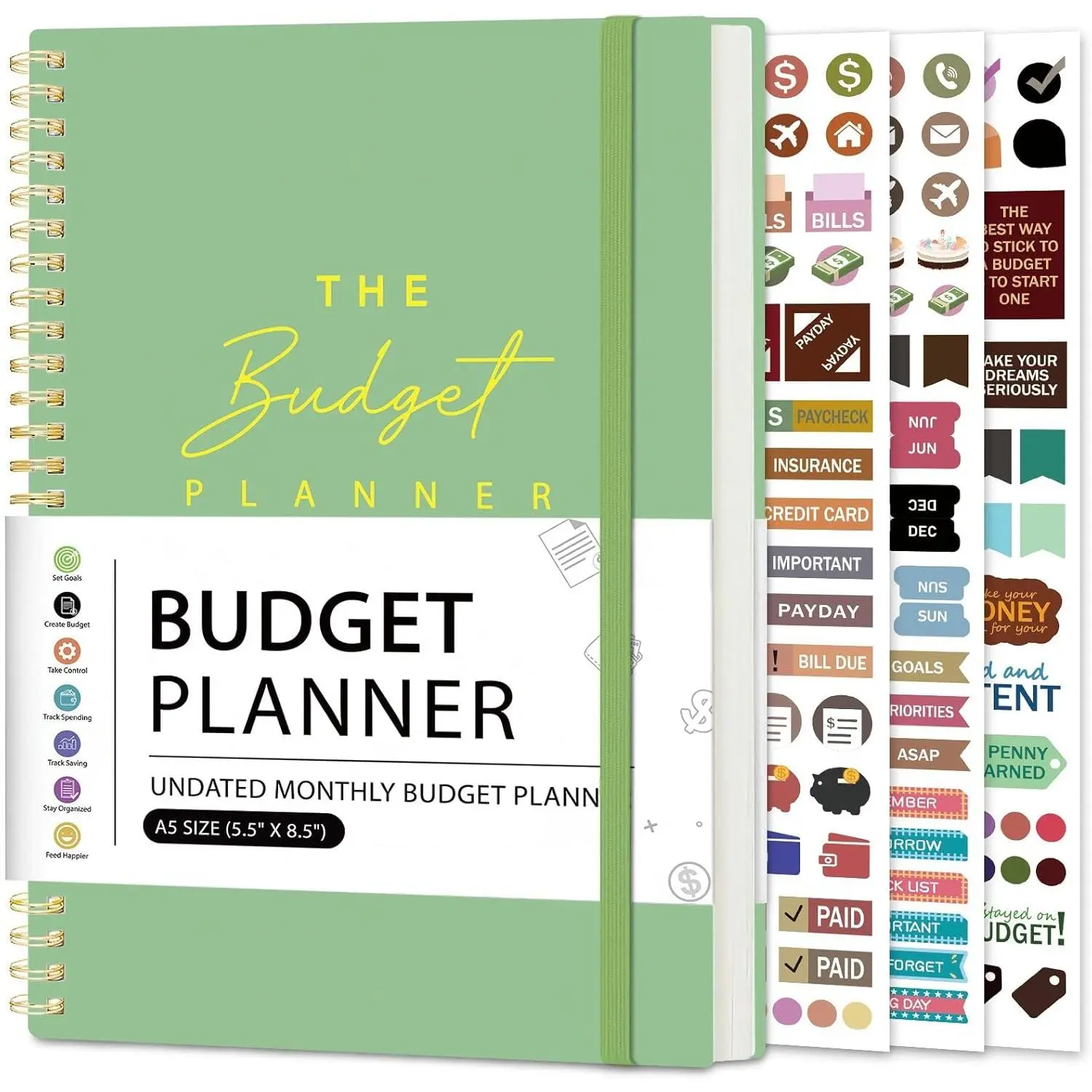 Budget Planner Account Book Monthly Expense , Saving & Debt , Monthly Budget Review 5.5" x 8.5", Control Your  to Manage Your Finances