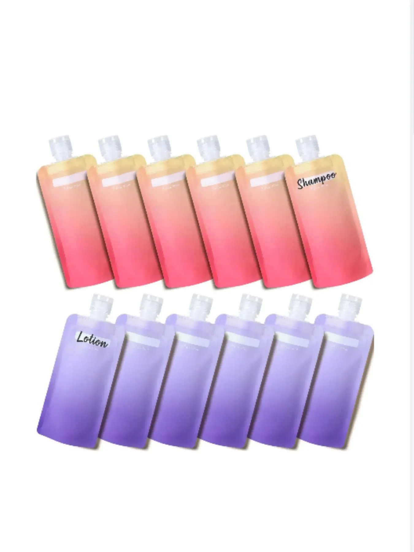 Travel Pouches for Toiletries - 12 Pack Lightweight Leak Proof 3oz TSA Approved Travel Squeeze Pouches,Stand Up Liquid Travel Containers for Shampoo Conditioner Lotion Body Wash