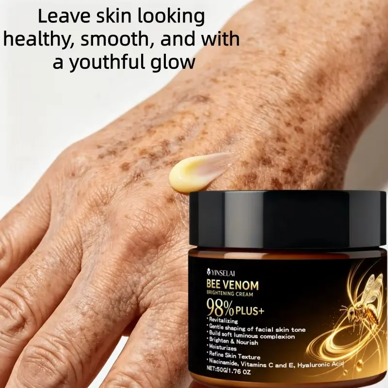 Bee Venom Brightening Cream, Skin Refining Moisturizer for Dark Spots & Dullness, Boost Radiance & Hydration, 50g