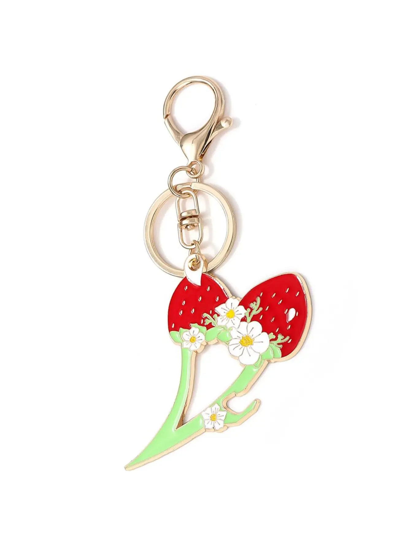 Strawberry Self Defense Keychain for Women – Metal Safety Keychain with Bottle Opener, Fashionable Multi-Functional Portable Backpack Accessory, Creative Gift