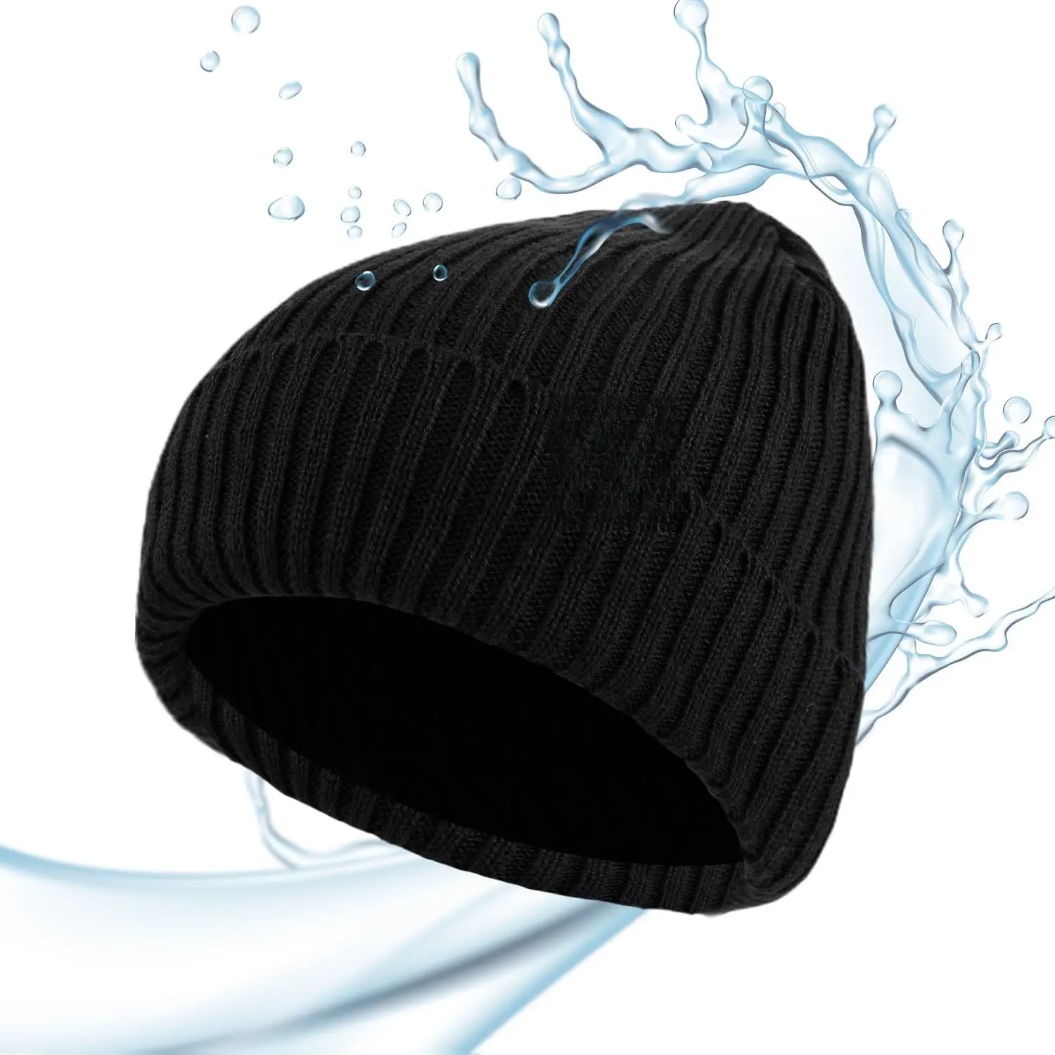 Waterproof Windproof Cuff Beanie - Thick Fleece Lined Knit Winter   Men & Women Warm Watch Cap  Cold Weather New model toddler hat