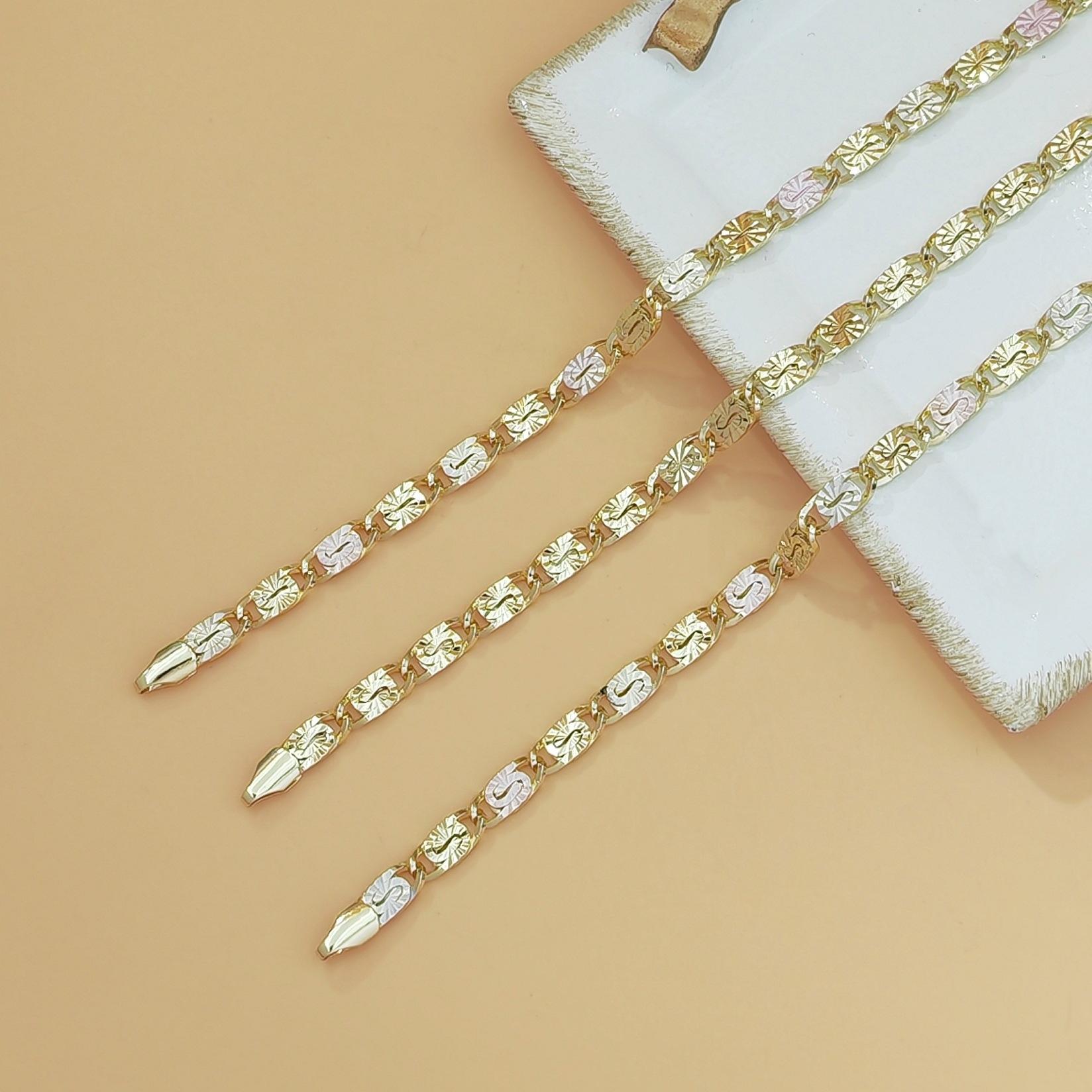 Geometric Block Link Chain Bracelet for Men & Women Punk Hip Hop Style Streetwear Aesthetic Jewelry Trendy Stackable Minimalist Accessory for Daily Outfits, Rave, Party & Matching Couples