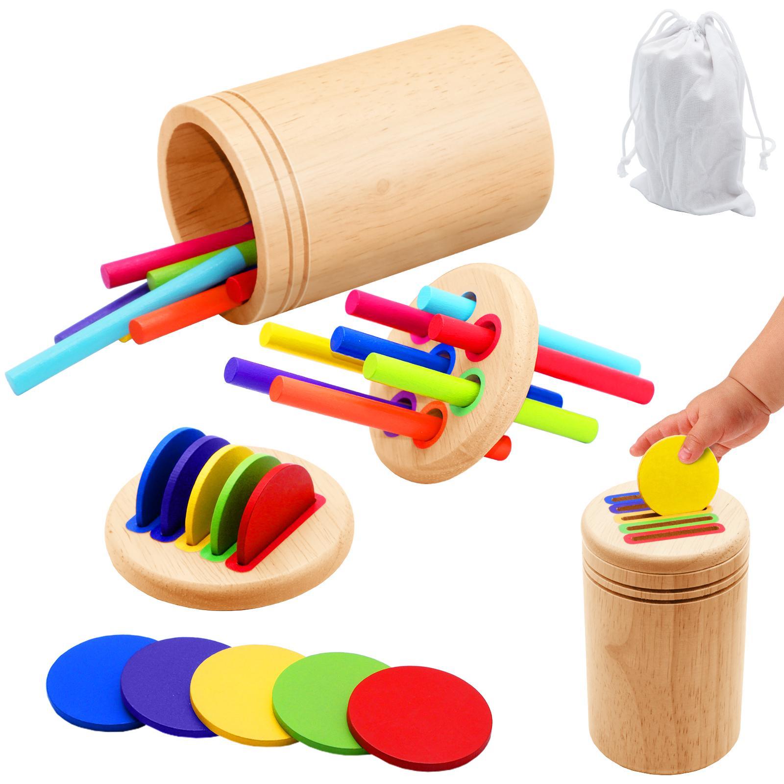 Wooden Educational Toy, 1 Set Montessori Colors Shape Sorting Toy, Shape Sorter, Learning Activities, Fine Motor Skills Sensory Toy, Play Sensory Activity Board, Multi Activity Playset, Preschool Busy Board