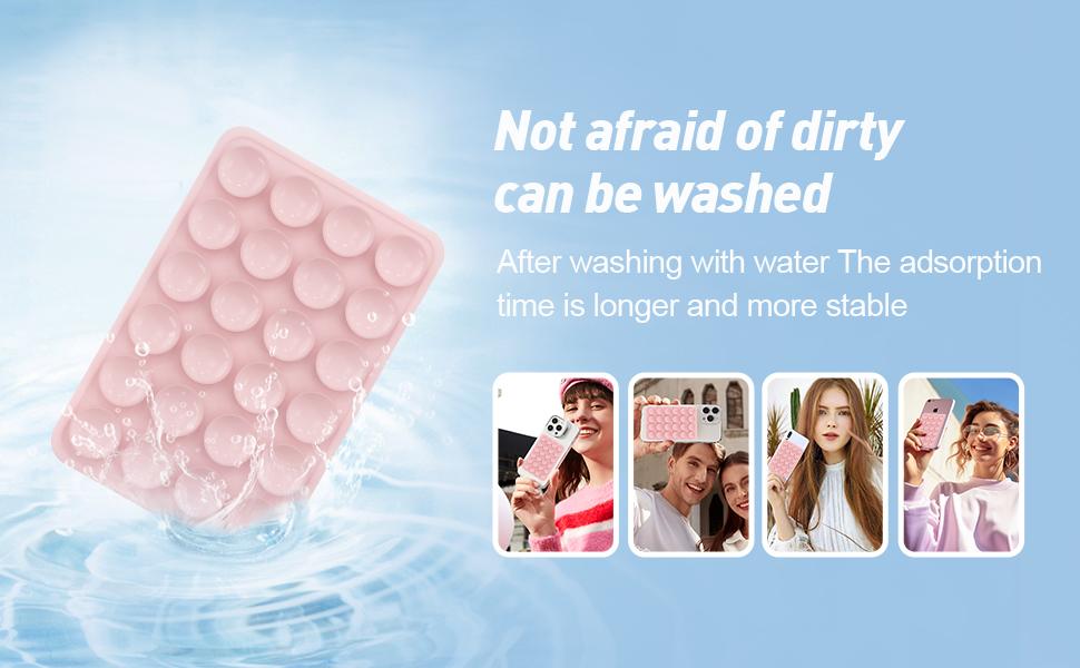 Magnetic Suction Phone Mount for MagSafe Case,Silicone Sticky Phone Grip Holder for iPhone,Removable Hands-Free Selfie/Video for TikTok & Instagram Influencer/Creator (White)