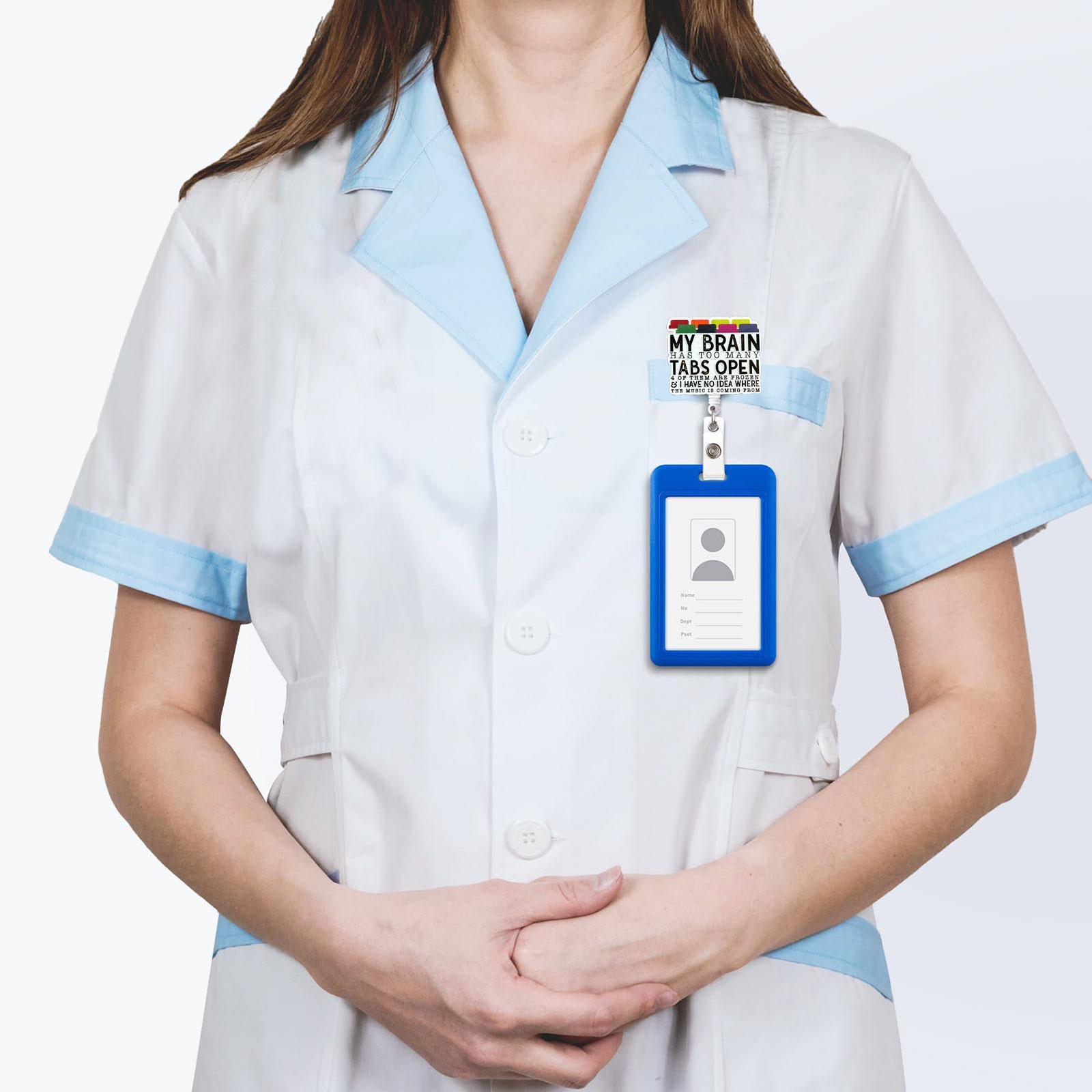 Retractable Badge Reel, Retractable Badge Holders, 1 Count Acrylic ID Holder with Clip, for Nurses, Doctors, Students & Office Staff, Identification Badges & Supplies