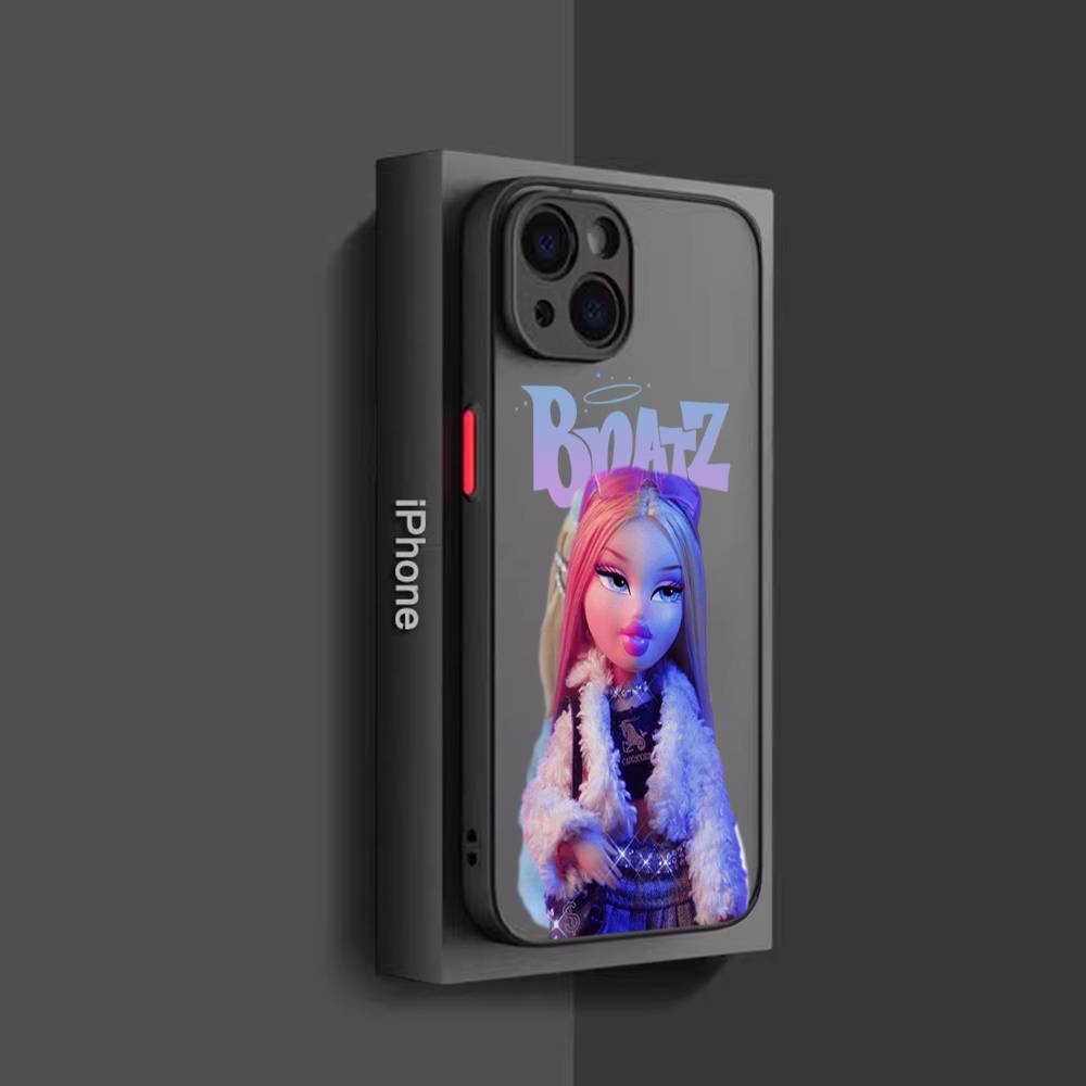 Bratz Doll Phone Cases For iPhone 17 16 15 14 13 12 11 Promax Pro Air Plus Translucent Black Matte Shockproof Protective Cover Bratz Doll Phone Cases For iPhone 17 16 15 14 13 12 11 Promax Pro Air Plus Translucent Black Matte Shockproof Protective Cover