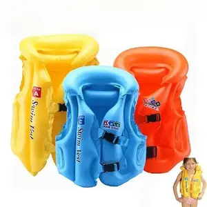 Kids Inflatable Swimming Vest, 3 Air Chamber Thickened Buoyancy Float Vest With Dual Adjustment Buckles, Lightweight Safe Baby Swim Training Life Jacket, Free Air Pump Included For Pool Use