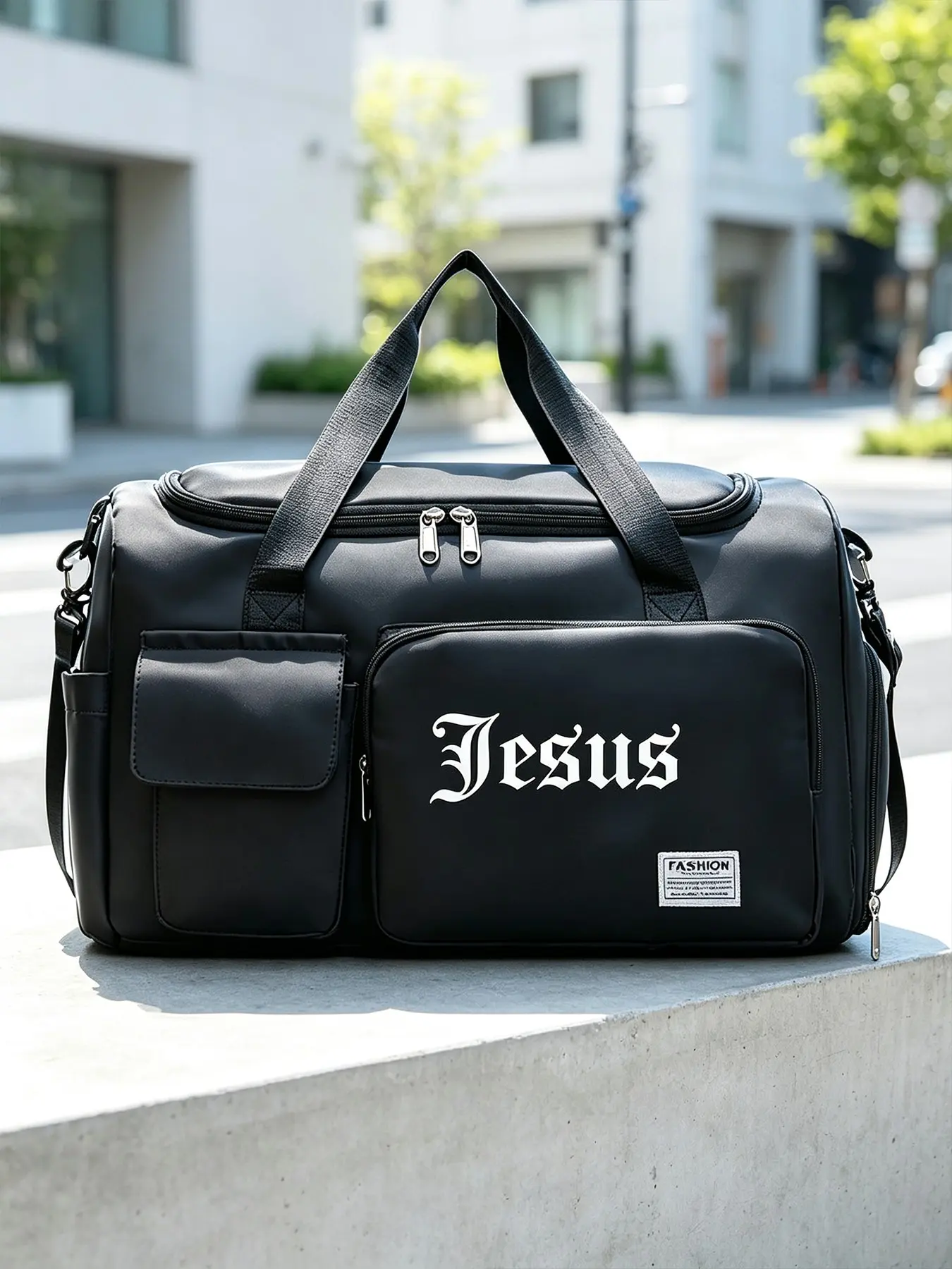 Jesus Theme Print Backpack, Faithful Design, Multiple Pockets, Adjustable Shoulder Strap, Ideal Gift for Fitness Enthusiasts