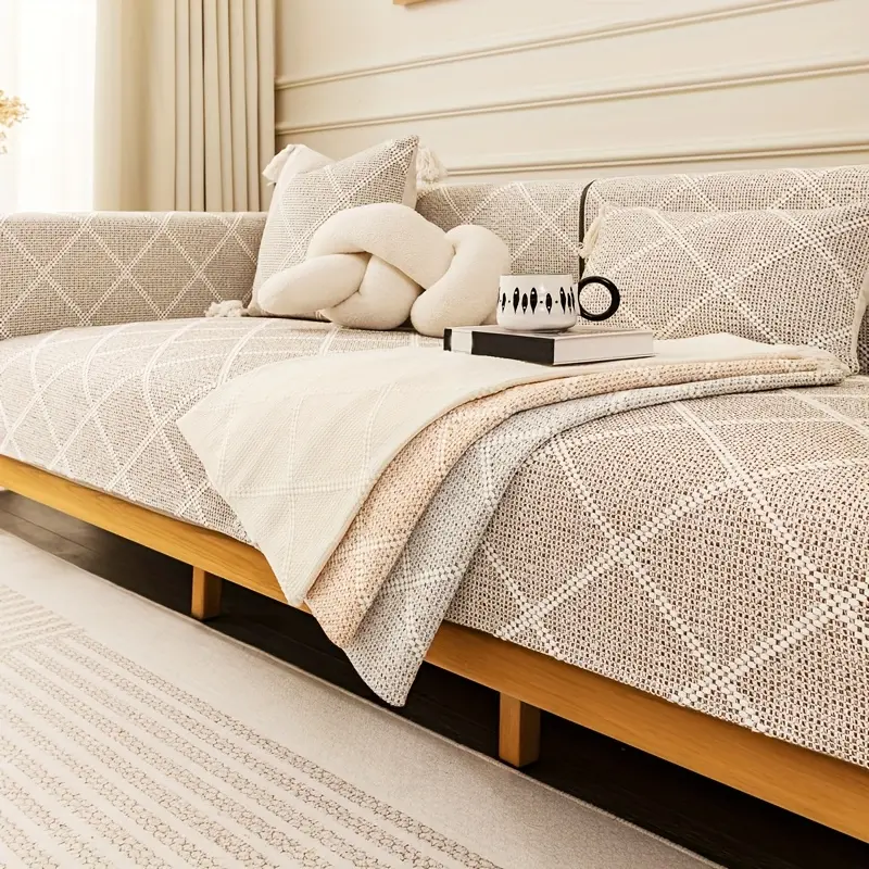 1 modern and simple straight sofa cushion suitable for 1/2/3/4 seat sofas, fixed and non slip, suitable for all seasons, suitable for bedroom, living room, office decoration, easy to clean and install, pet friendly, anti scratch sofa cushion