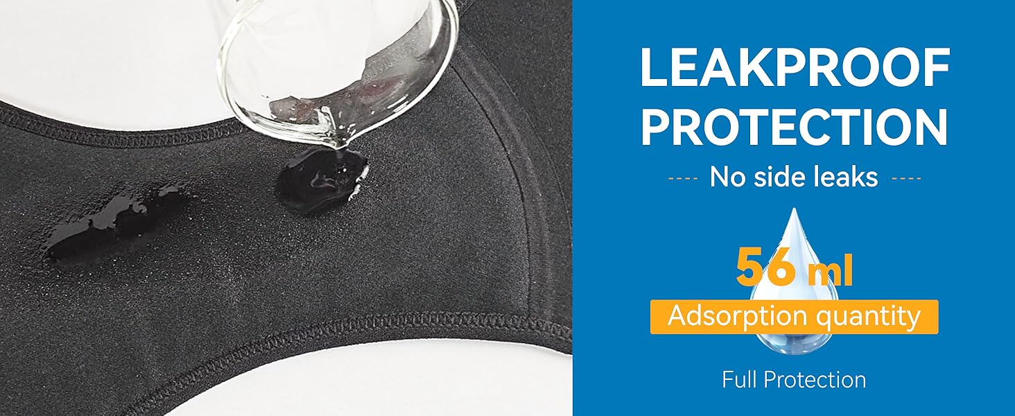 Urinary Incontinence Postpartum Underwear for Women Washable Leak Proof Odor Control 56ml Absorbency Brief 1 Pack (Brown, XL)