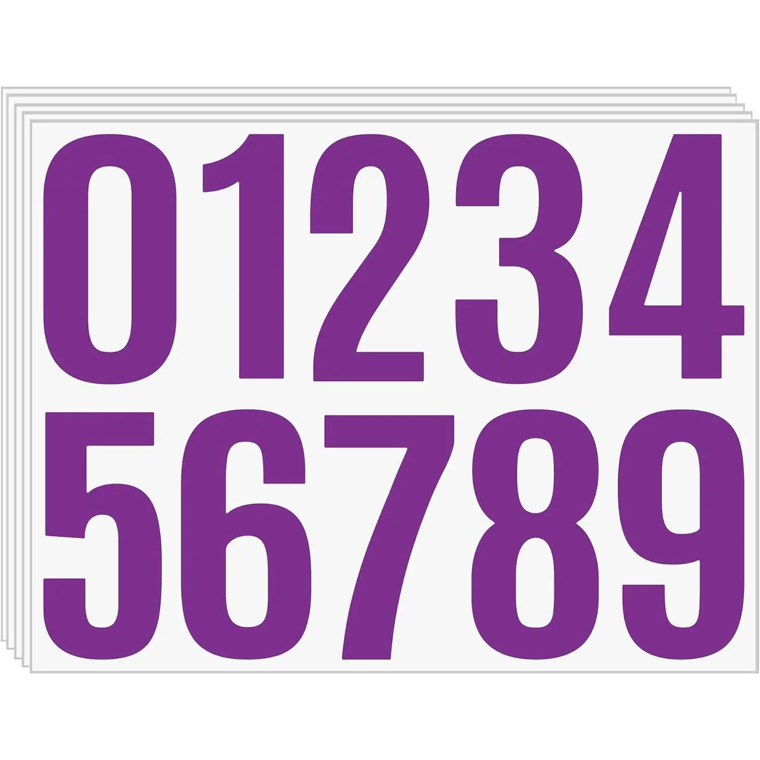 50 count Number Stickers 5 Sheets 4 Inch Large Vinyl Self-Adhesive Numbers for Mailbox Address, House Numbers, Outdoor Signs, Bulletin Boards, Windows, Doors & Crafts()