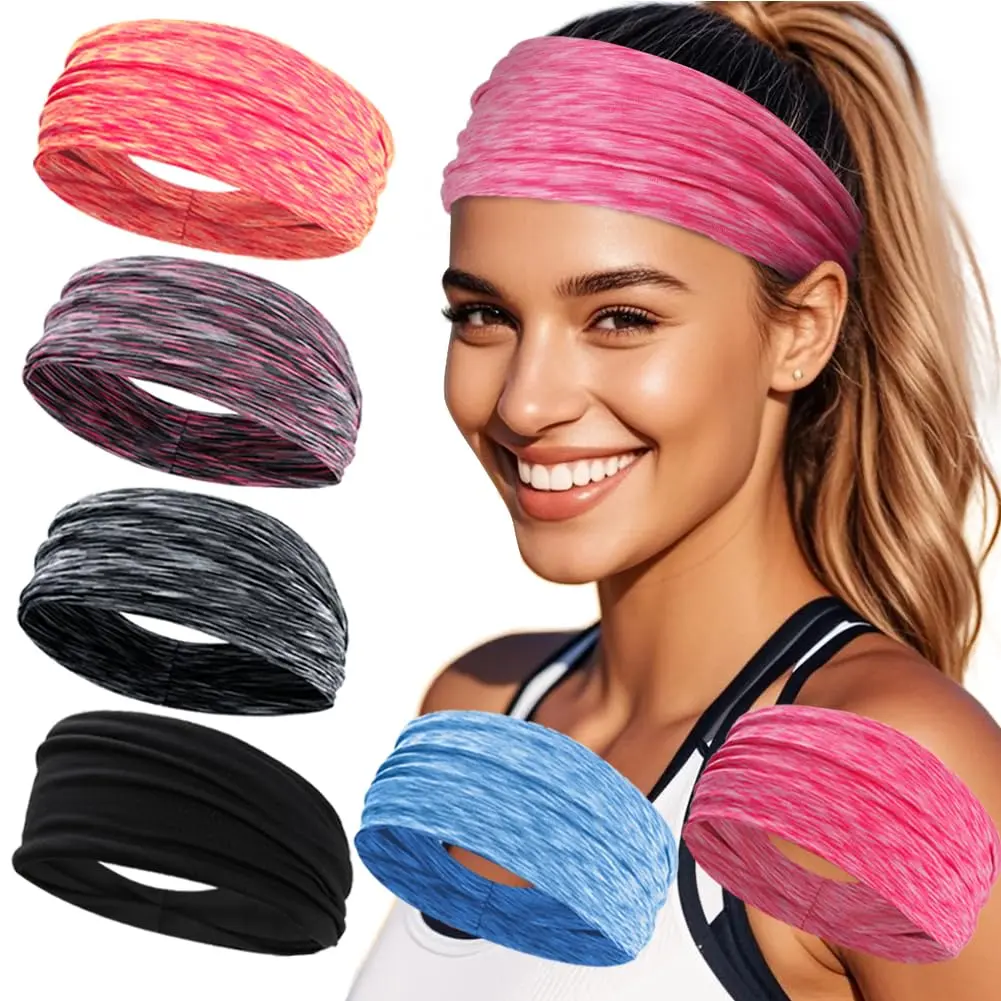 Sporty Chic Wide Headband for Women, Solid Color Non-Slip Sweatband for Yoga, Running & Workouts, Headbands, Solid Colors