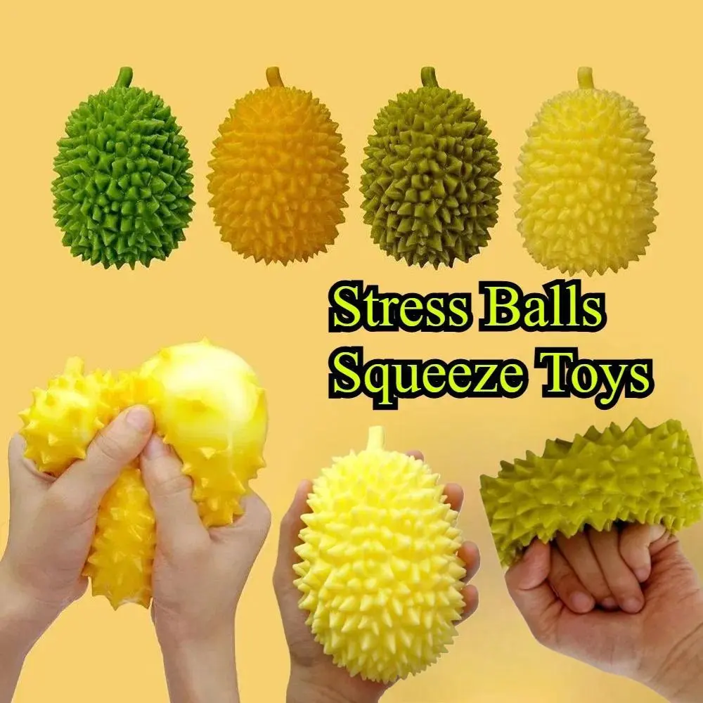 Soft Durian Squishy Stress Balls Squeeze Toys Stretchy Fruit Stress Relief Squeeze Ball Squishy Fidget Toy for Adults Kids