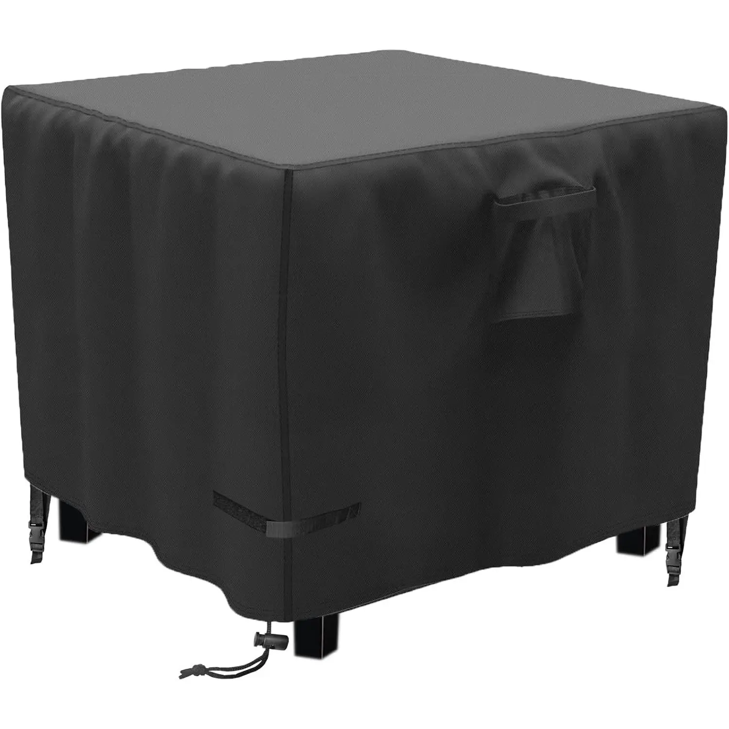 Propane Fire Pit Cover Square 30 Inch, Waterproof Heavy Duty 600D Gas Fire Pit Table Cover 30 x 30 x 25 Inch, Fit 28-30 Inch Firepit Table, All-weather Protection For Patio Fire Table