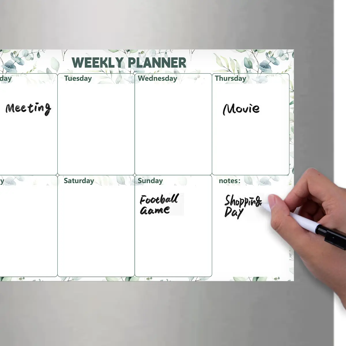 1pc Magnetic Weekly Planner Magnet, Light Fresh Style, No Pen Included, Writable Note Pad for Fridge, Metal Shelf, Office Use