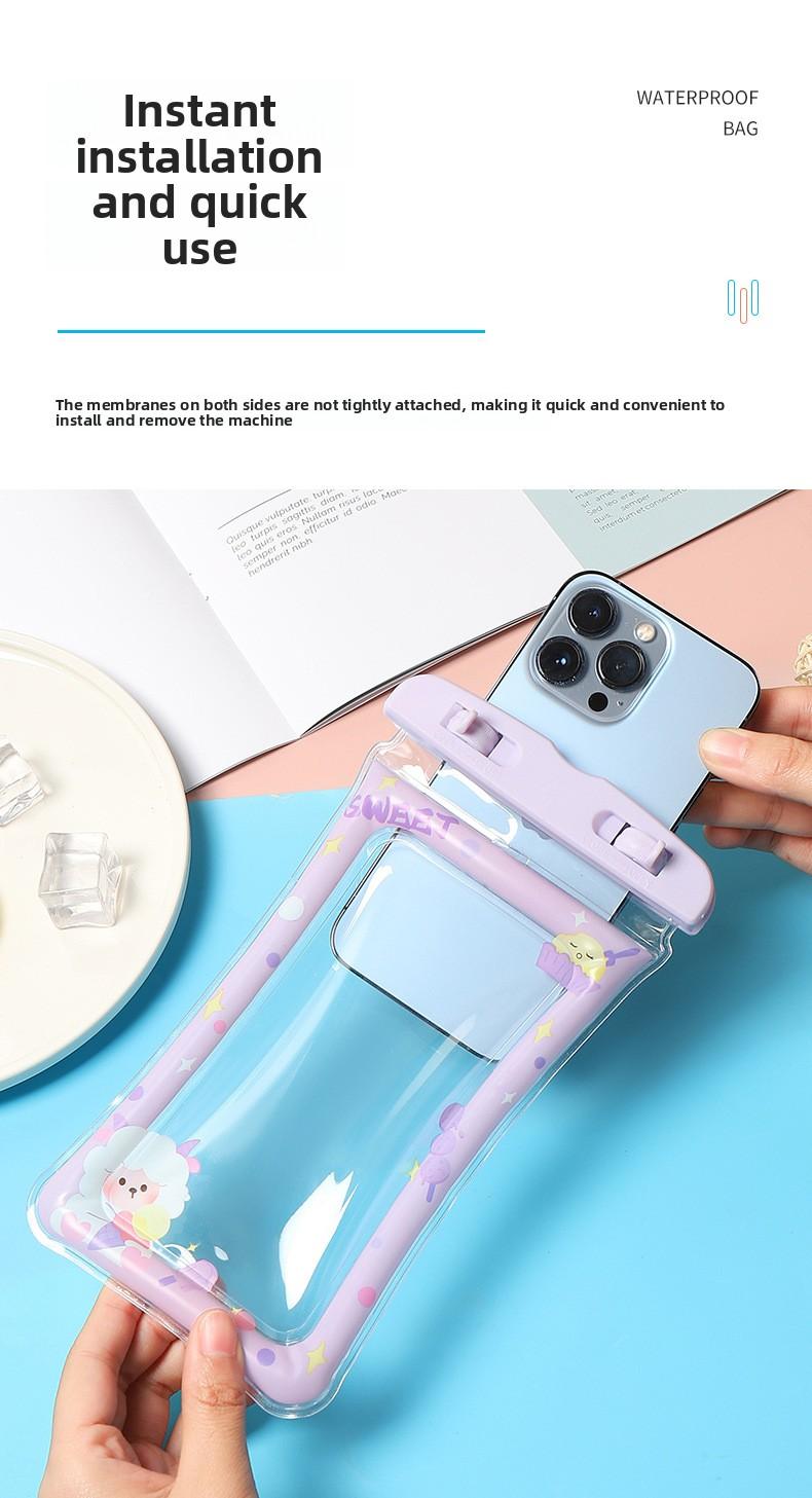 Waterproof mobile phone bag, transparent waterproof mobile phone case lanyard, better buoyancy on the inflatable edge, suitable for swimming, cruises, diving, kayaking, hot springs, SPA mobile phone bags