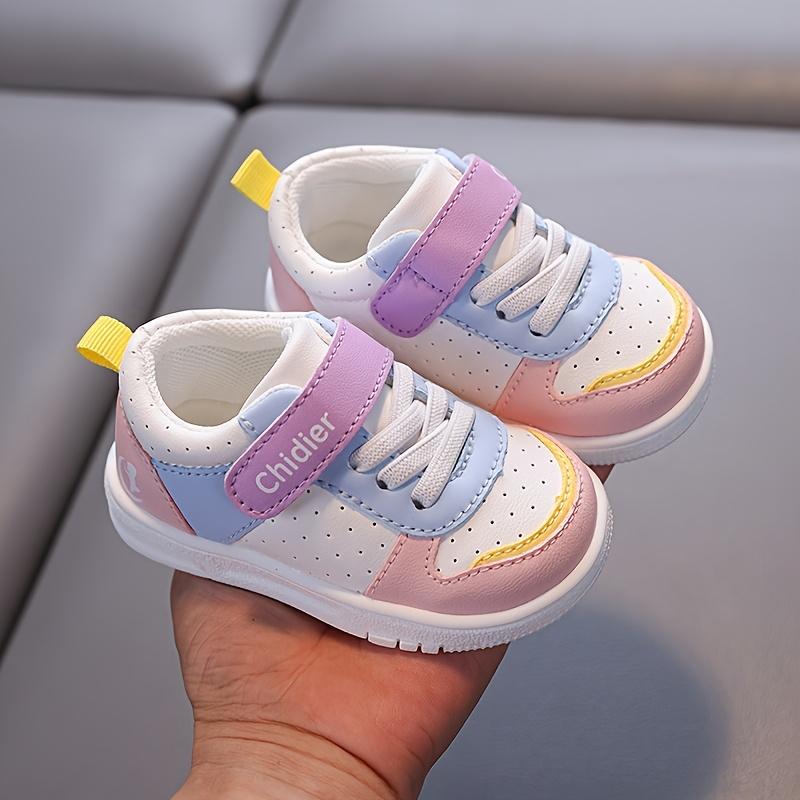 /Children's Shoes Ages 1-2.5-3 Years, Anti-/Simple/Versatile, Toddler Sneakers, School White Shoes, Flat Shoes Girls and Boys Indoor/Outdoor Wear, White/Pink, Boys' Shoes, Girls' Shoes, Casual Sneakers