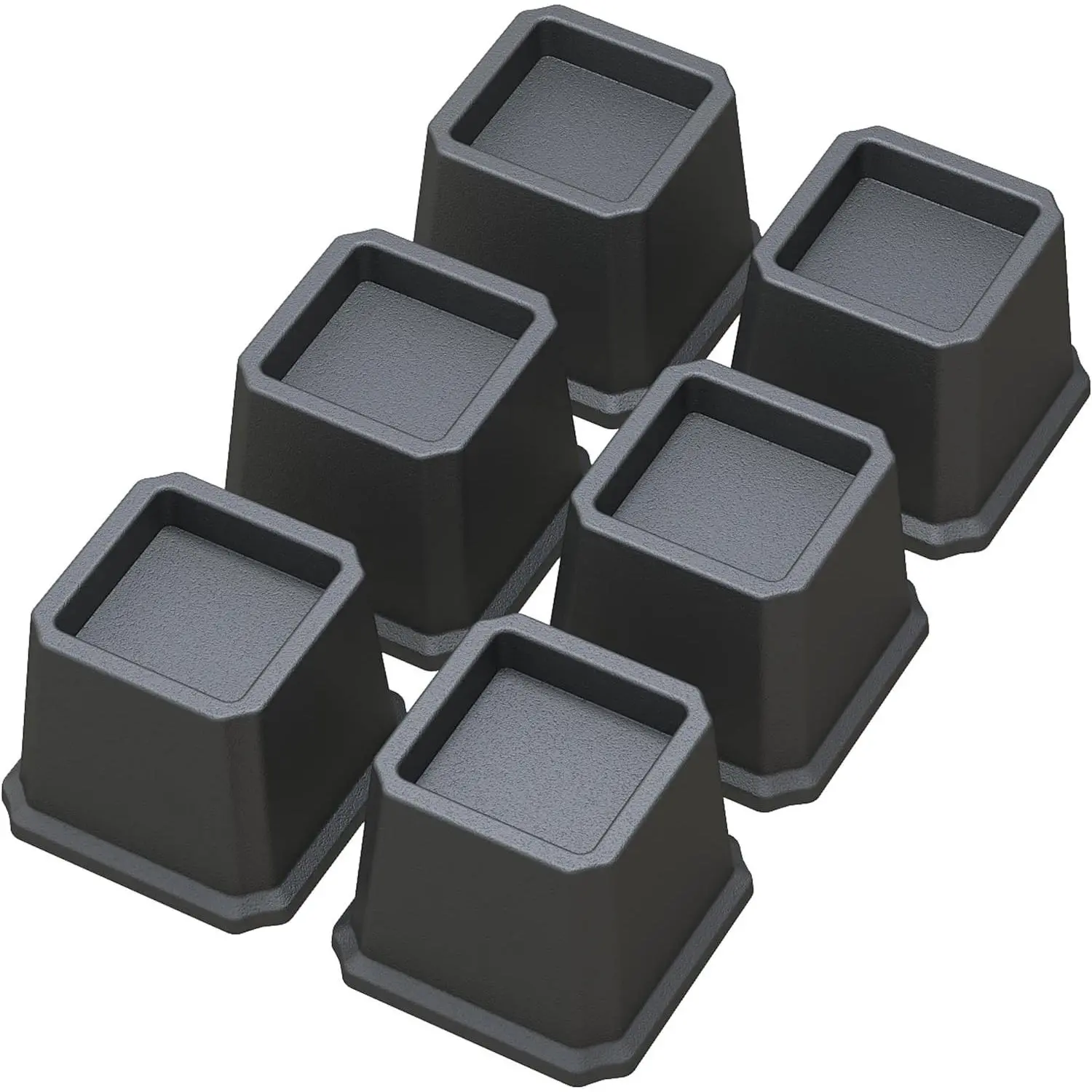 Bed Risers 3 Inch, Heavy Duty Furniture Risers, Set of 6, Black | Lift Up Bed 3" High, Risers For Bed Frame, For Sofa and Table, Plastic Bed Lifters, Support up to 3,000 lbs