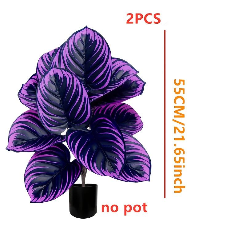 [For Outdoor Use] 2pcs Artificial Violet Plants, Dark Greenery for Outdoor Use, Home Decor, Store Displays, Photography Backdrops, and Office Spaces  No Pot Included