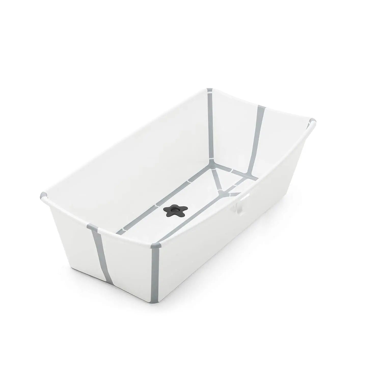 Portable X-Large Baby Bathtub with Heat-Sensitive Plug, White Grey