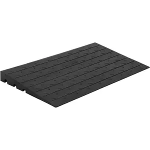 3"H Rubber Threshold Ramp for Wheelchair and Scooter, Heavy Duty Non-Slip Doorway Ramp with Willow Pattern & Beveled Edges, Curb Ramp for Home, Driveway, Indoor Outdoor Use