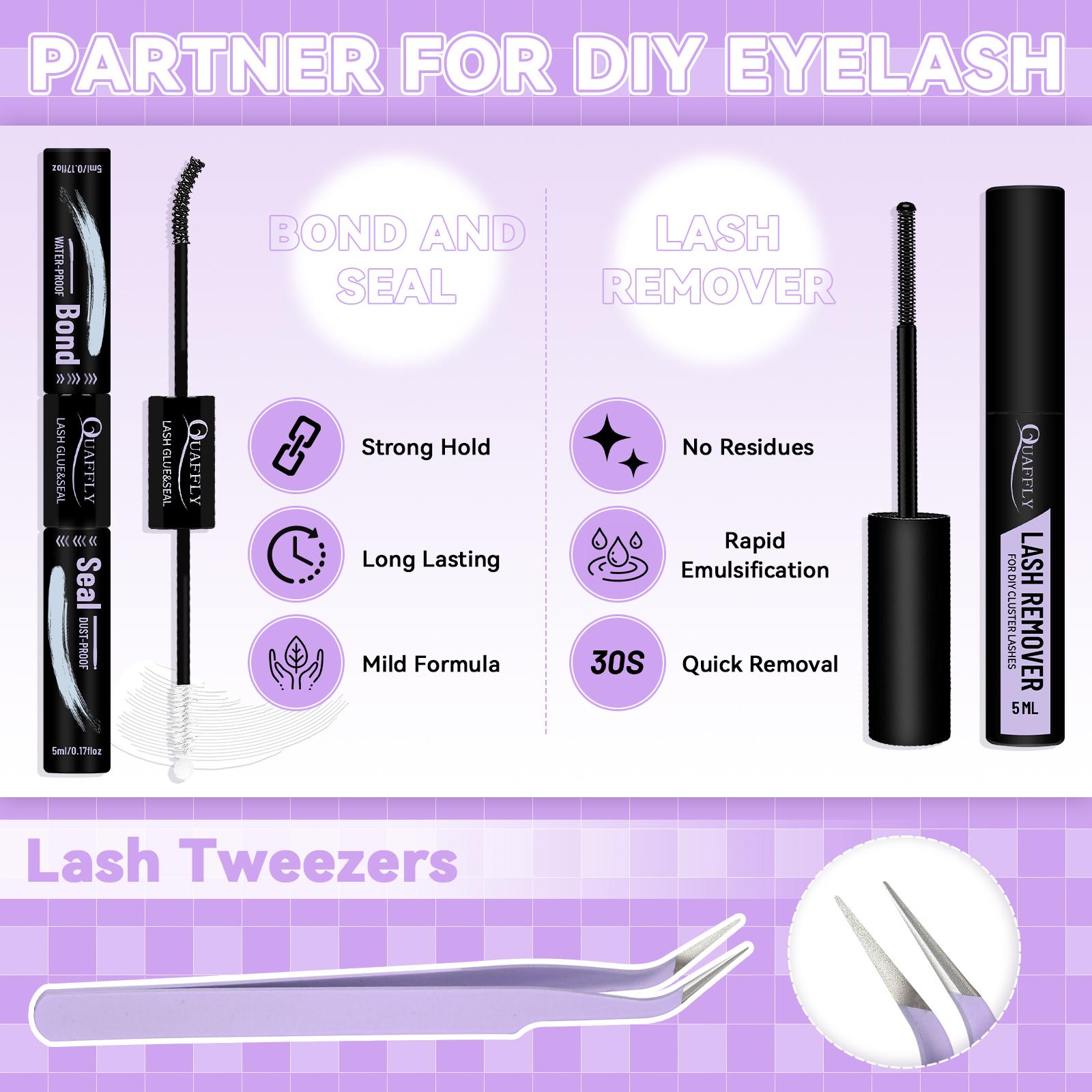 5 in 1 Eyelash Kit, Eyelash Extensions Kit, Including Eyelash Glue, Eyelash Remover, Eyelash Curler, Eyelash Brush, Eyelash Tweezers, Eye Makeup Tool for Women, Cosmetic, Black, Diy Eyelash Extensions, Eyelash Set