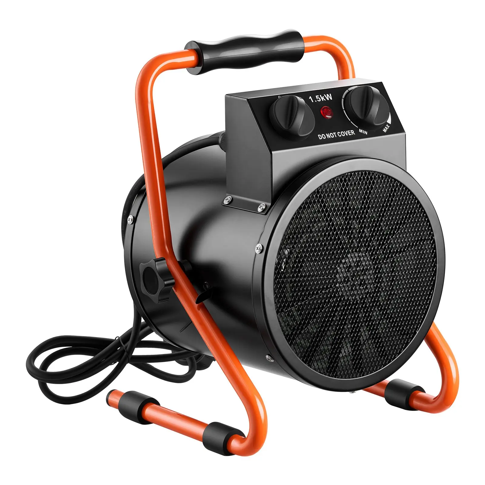 VEVOR 1500W Power Greenhouse Heater, Electric Space Heater with Fan, High Heat Modes, IPX4 Protection, 25 Adjustable Angle, Overheat Shut-Off, for Grow Tent, Small Greenhouse, Home Office