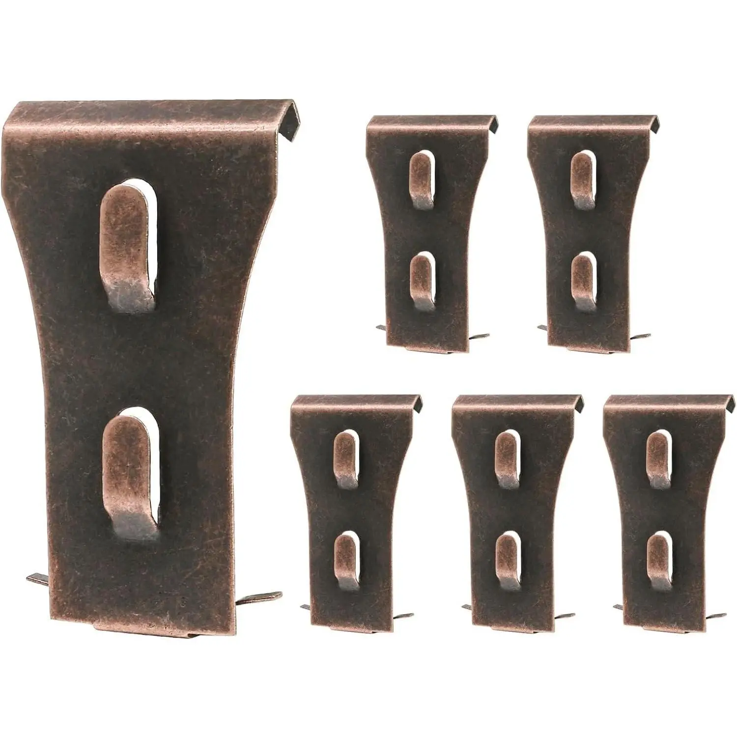 6 Pcs Red Bronze Steel Brick Wall Clips, Heavy Duty Brick Hooks for 2-1/4 to 2-3/8 inch Bricks, Metal Brick Wall Hangers for Outdoor HangingGift
