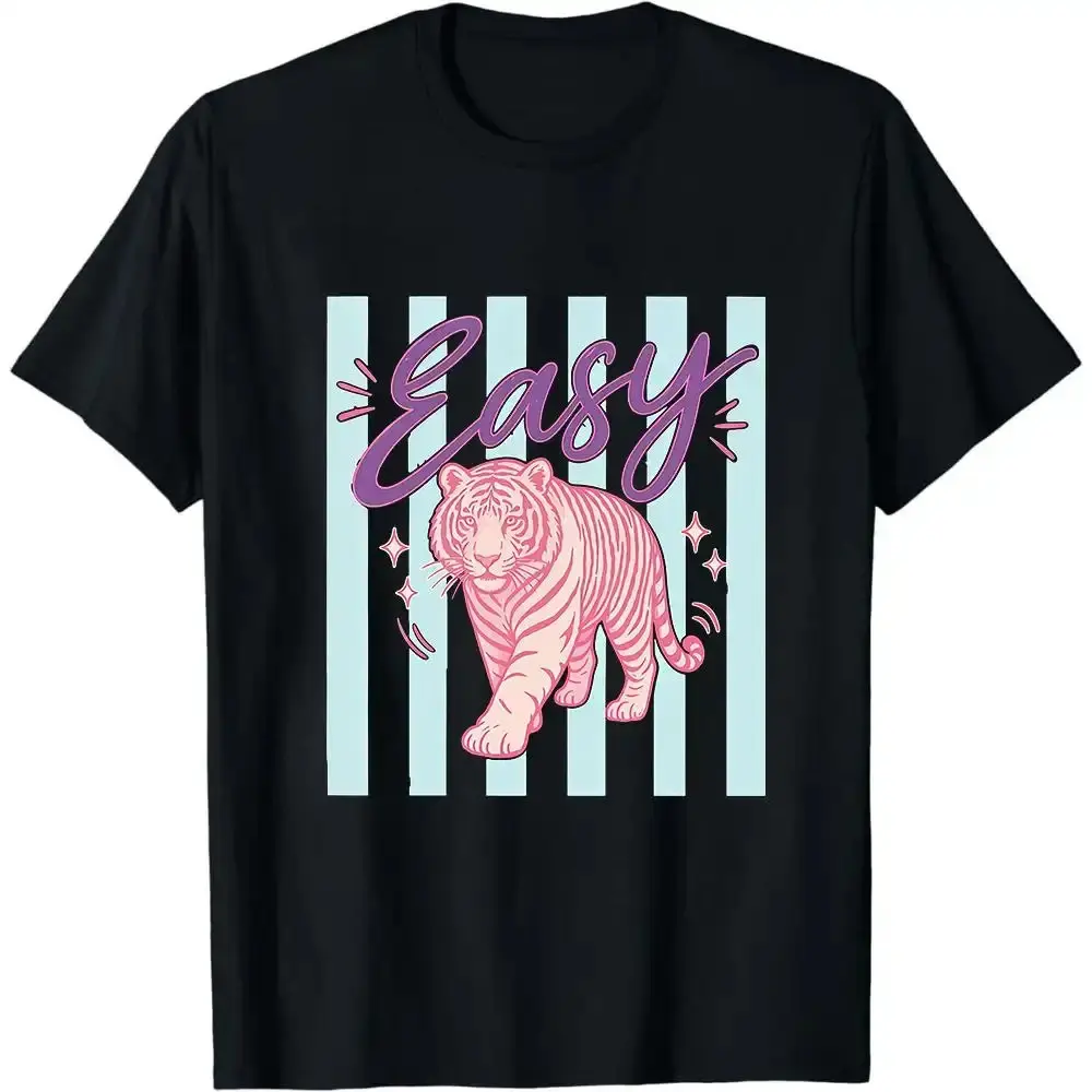 Easy Tiger T-Shirt, Summer Boho Beach Vibe Shirt, Retro Cool Tees for Women