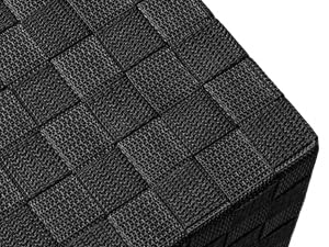 Storage Bins Baskets for Organizing with Lids, Storage Baskets for Shelves Stackable Woven Basket, Gift Small Basket Storage Cubes, Decorative Wicker Basket with Built-in Handles (5 Pack, Black)