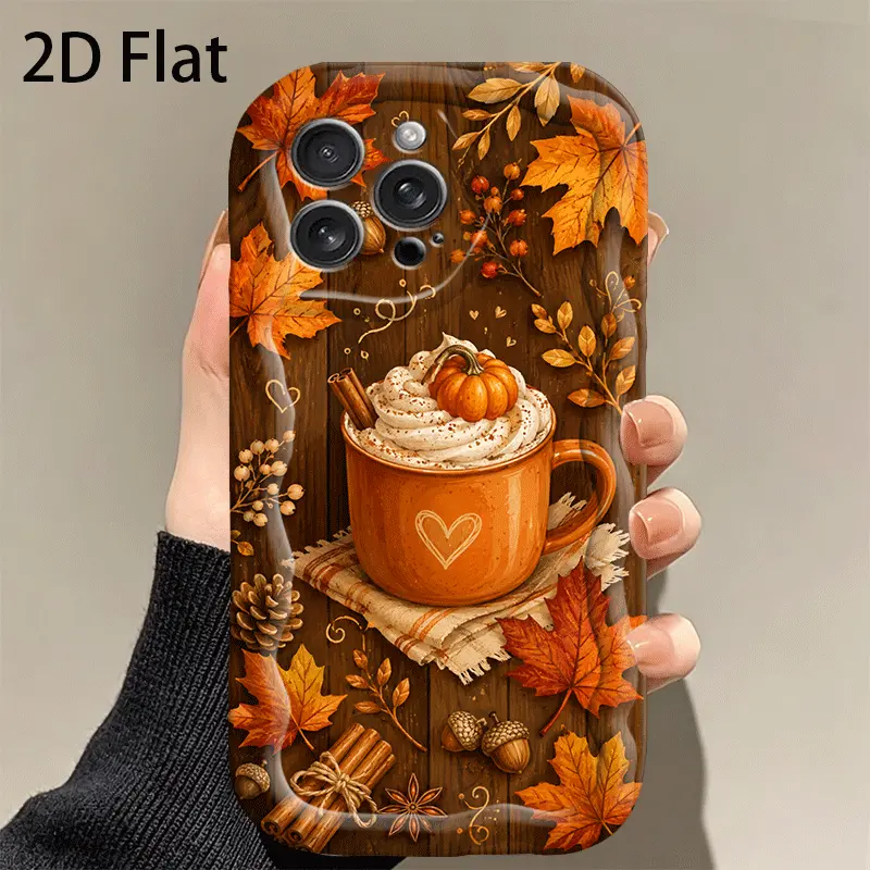 Phone Case - 2D Flat Autumn Maple Leaf Phone Case Suitable for Iphone 17 16 15 14 13 12 11 Pro Max X XS XR XSMAX 7 8 6 6S Plus 16E 17E Anti-Drop Full Coverage Fun Phone Case Easy Fashion Shockproof Cute Protective Phone Gift for Couples Lovers Famil