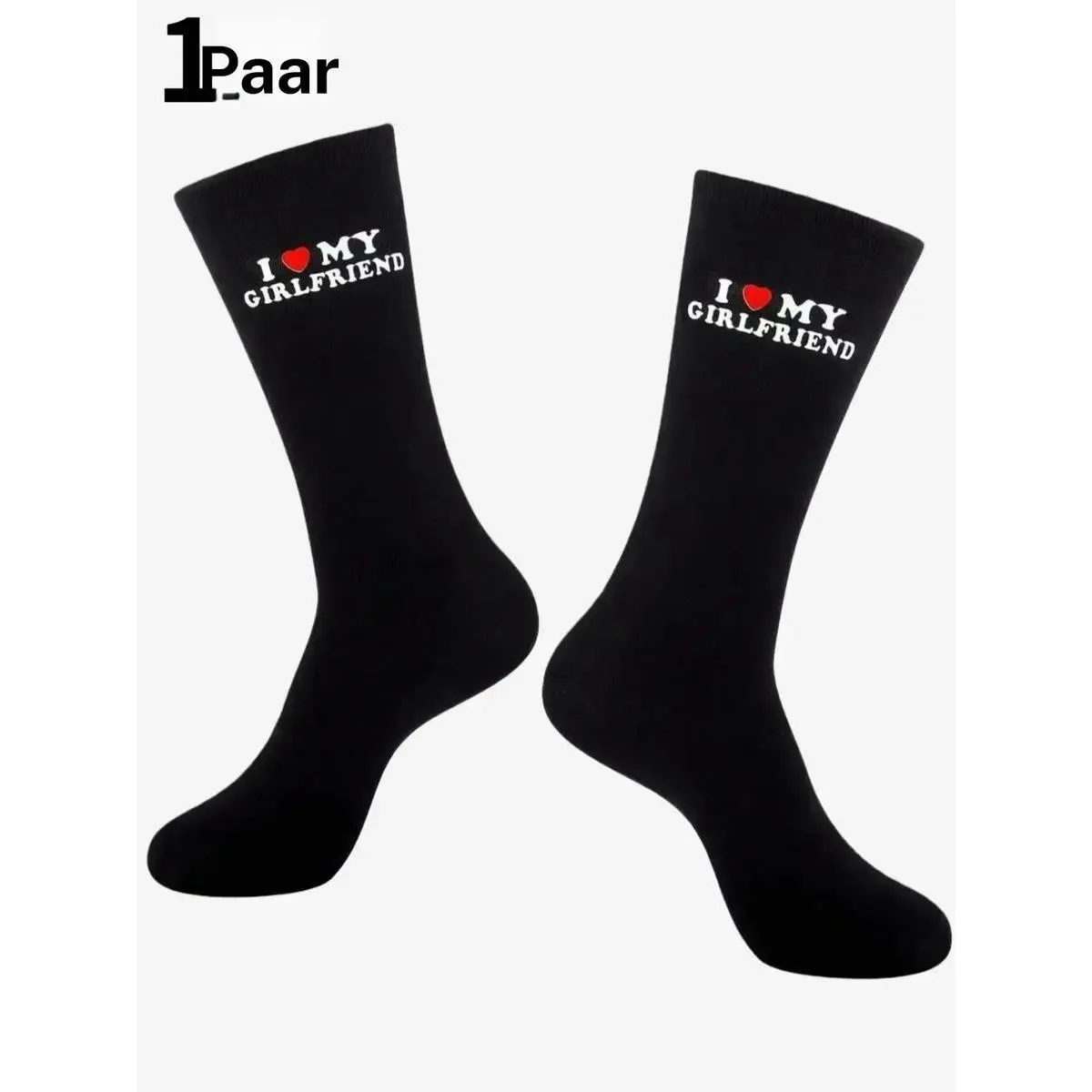 YYW1 1/3/5 Pairs of "Girlfriend" Socks Cute Gift for Boyfriend Anniversary, Valentine's Day, Birthday Funny Boyfriend Gift Creative "Girlfriend" Socks Funny Socks, Autumn Edition