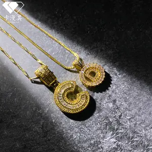 Hot Selling Full Diamond Rock Candy 26 Alphabet Pinyin Necklace for Women Light Luxury Niche High-end Jewelry Gift